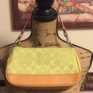 Sweet Green and Tan Coach Small Handbag